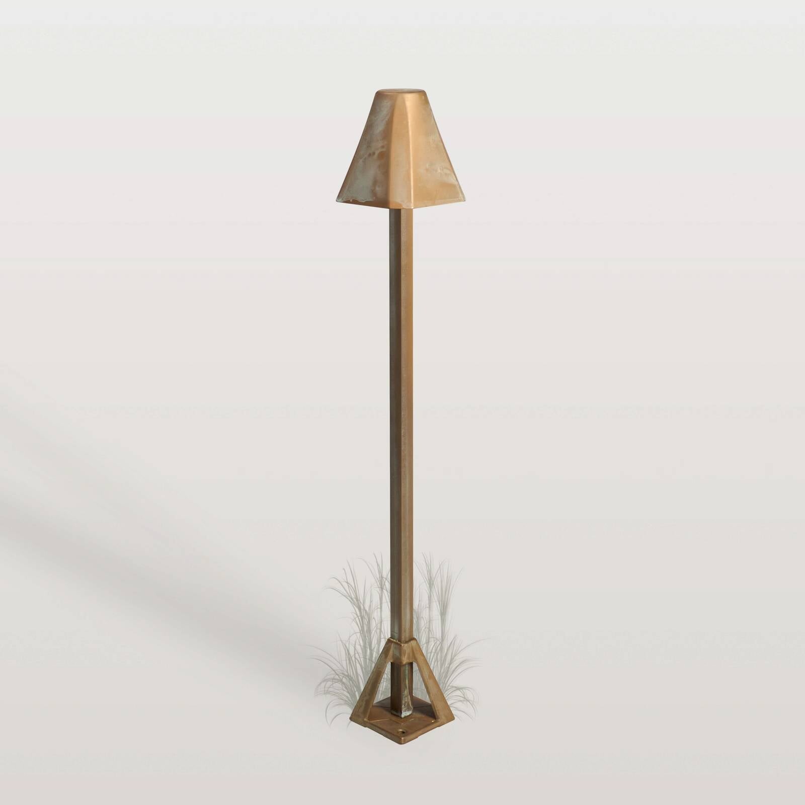 LED podlahová lampa Silva Frame, výška 50 cm, antik mosadz