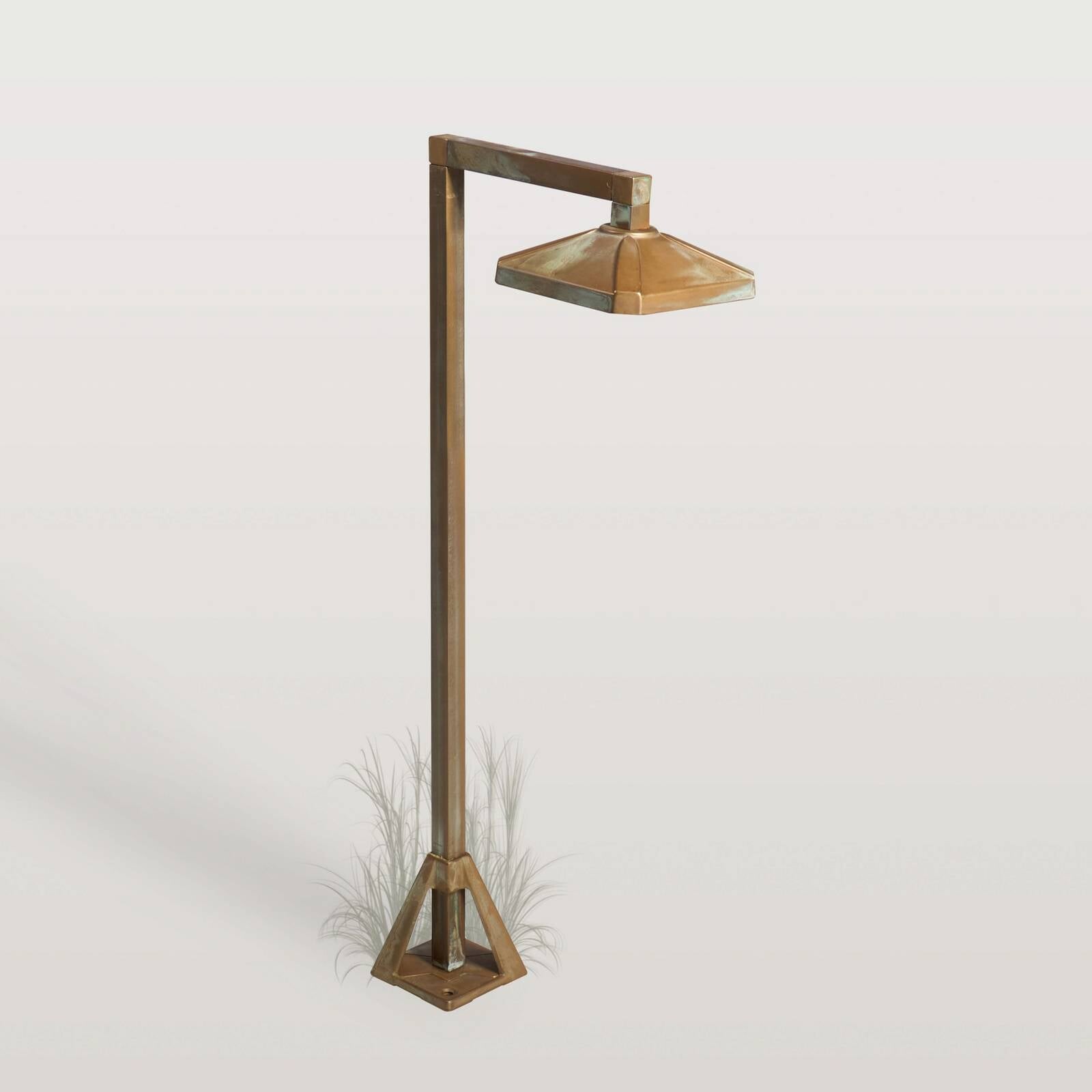 LED podlahová lampa Aura Frame, 50 x 19,5 cm, antická mosadz