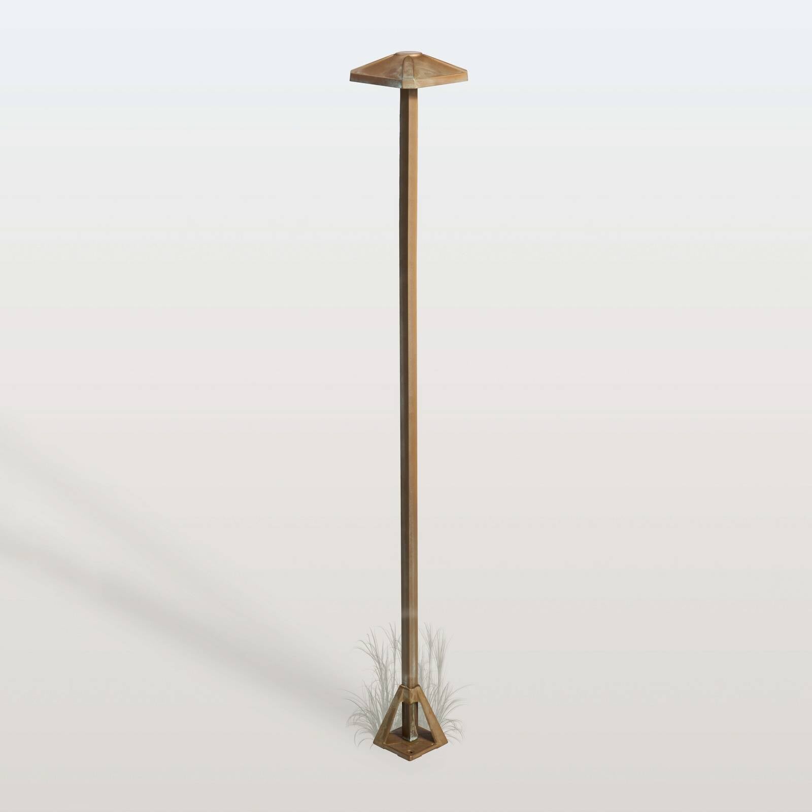 Chodníkové LED svetlo Aura Frame, výška 100 cm, antik mosadz, IP65