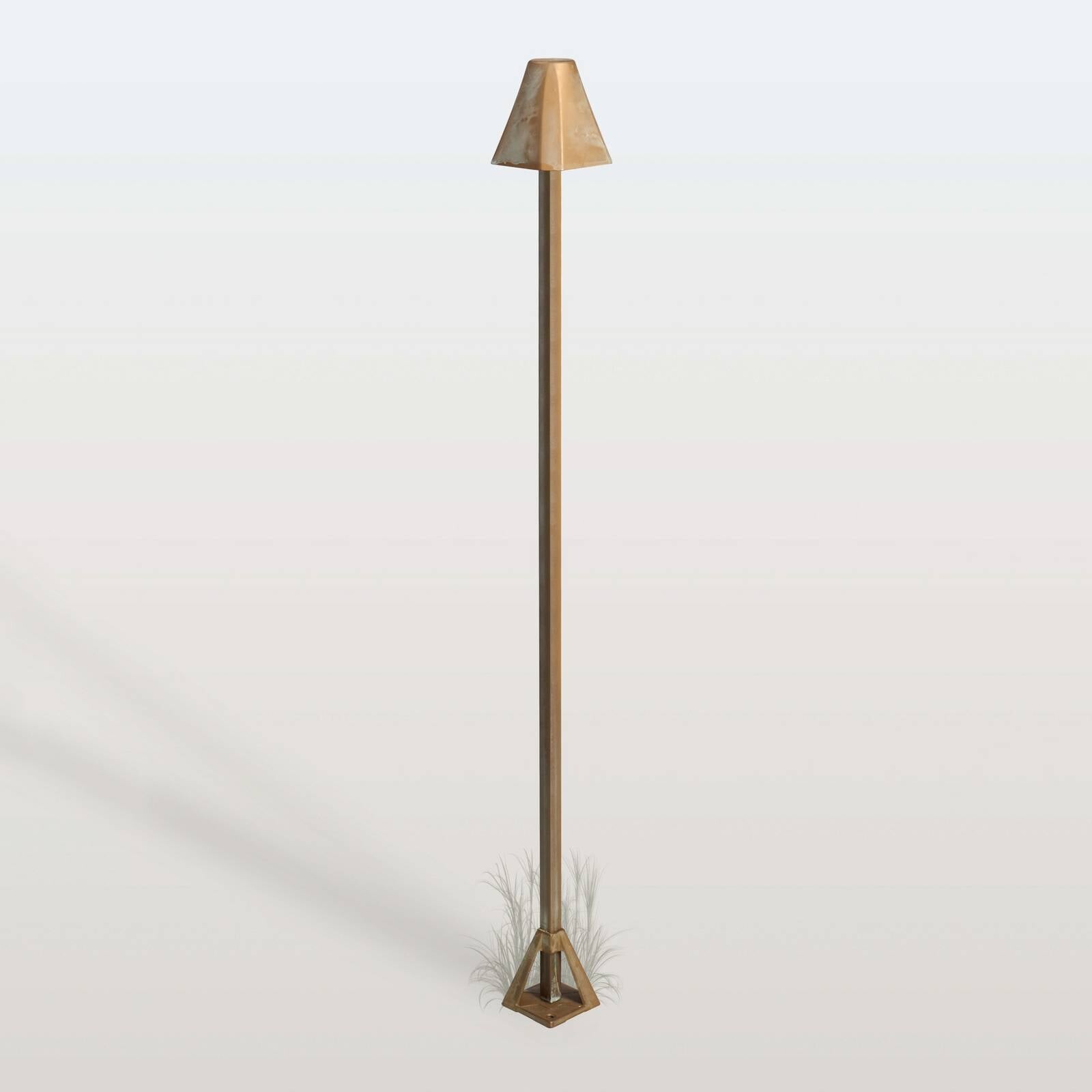 Chodníkové LED svetlo Silva Frame, výška 100 cm, antik mosadz, IP65