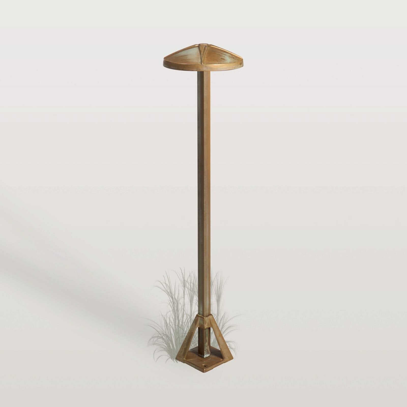 LED podlahová lampa Aura Disk, výška 50 cm, antická mosadz