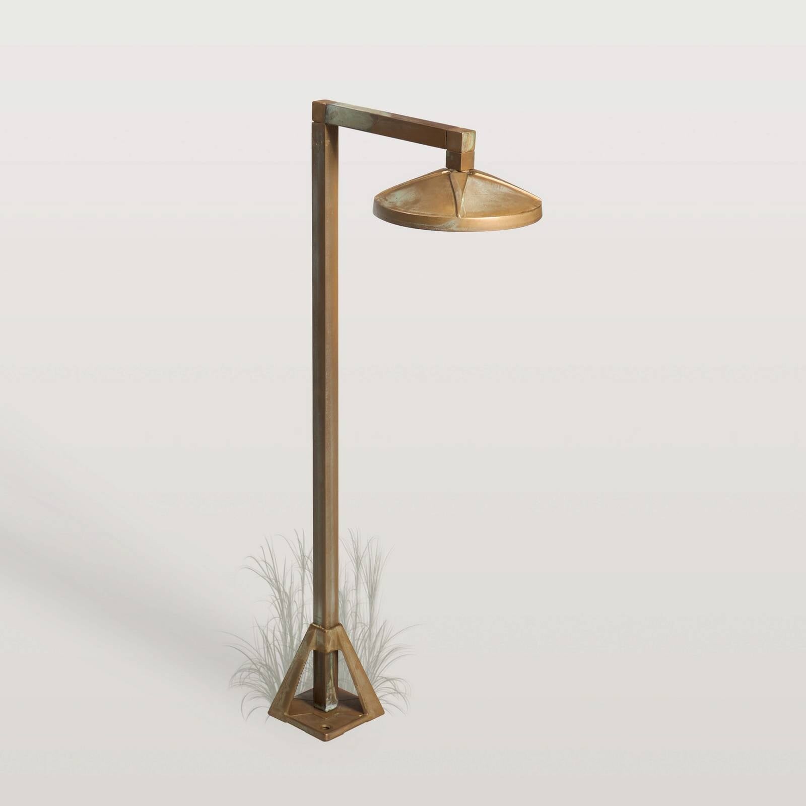 LED podlahová lampa Aura Disk, 50 x 19 cm, antická mosadz