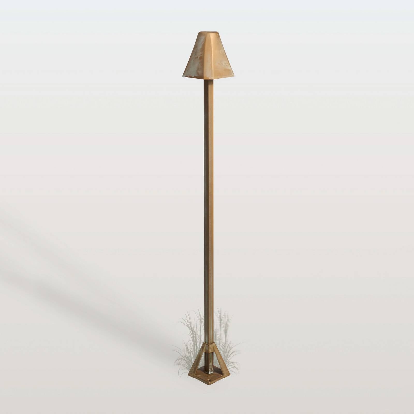 Chodníkové LED svetlo Silva Frame, výška 80 cm, antická mosadz, IP65
