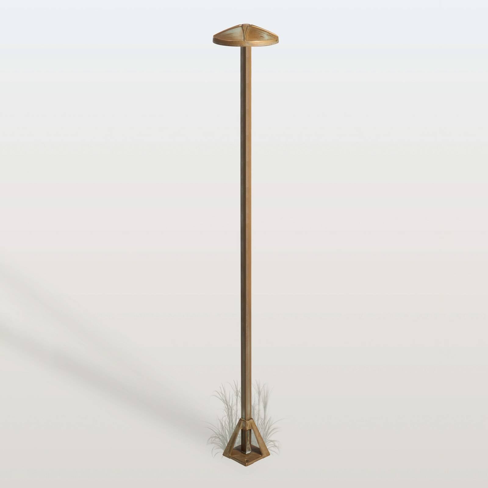 Chodníkové LED svetlo Aura Disk, výška 100 cm, antická mosadz, IP65