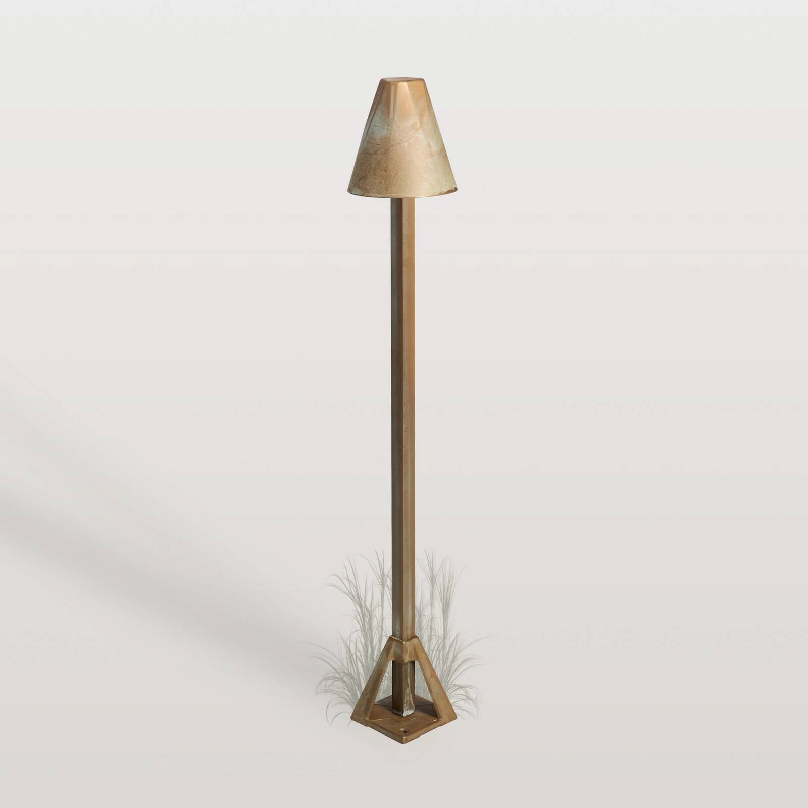 LED podlahová lampa Silva Disk, výška 50 cm, antická mosadz