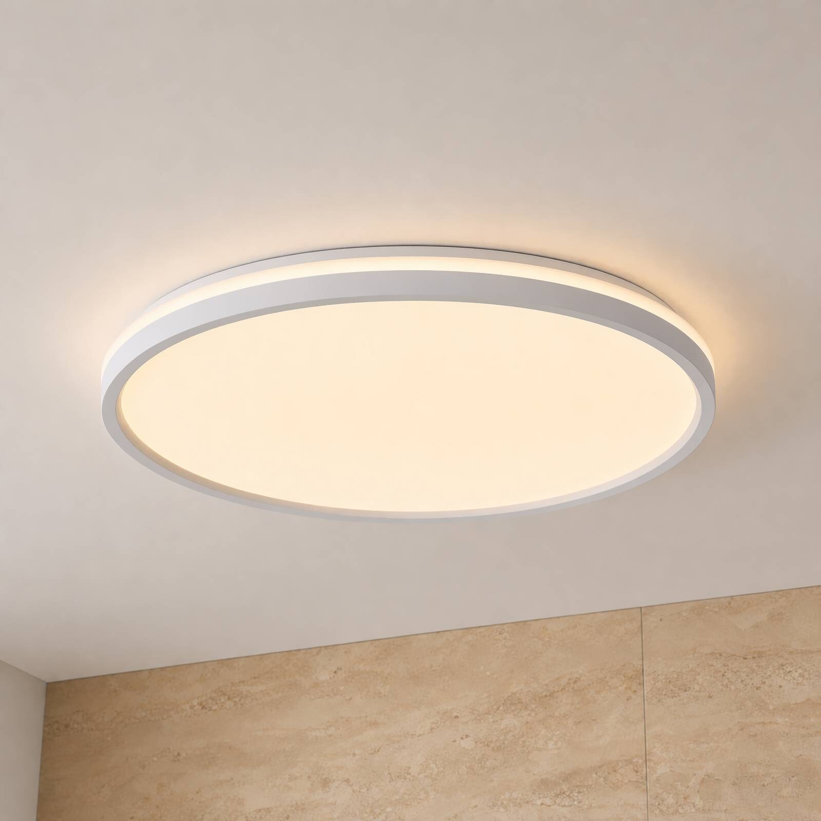 Stropné LED svetlo Lindby Edmund, biele, Ø 39 cm, CCT, IP44