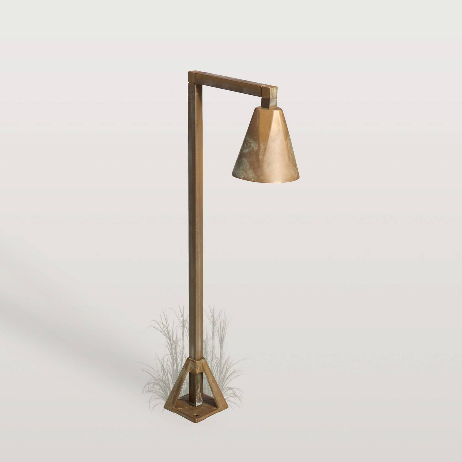 LED podlahová lampa Silva Disk, 50 x 19 cm, antická mosadz