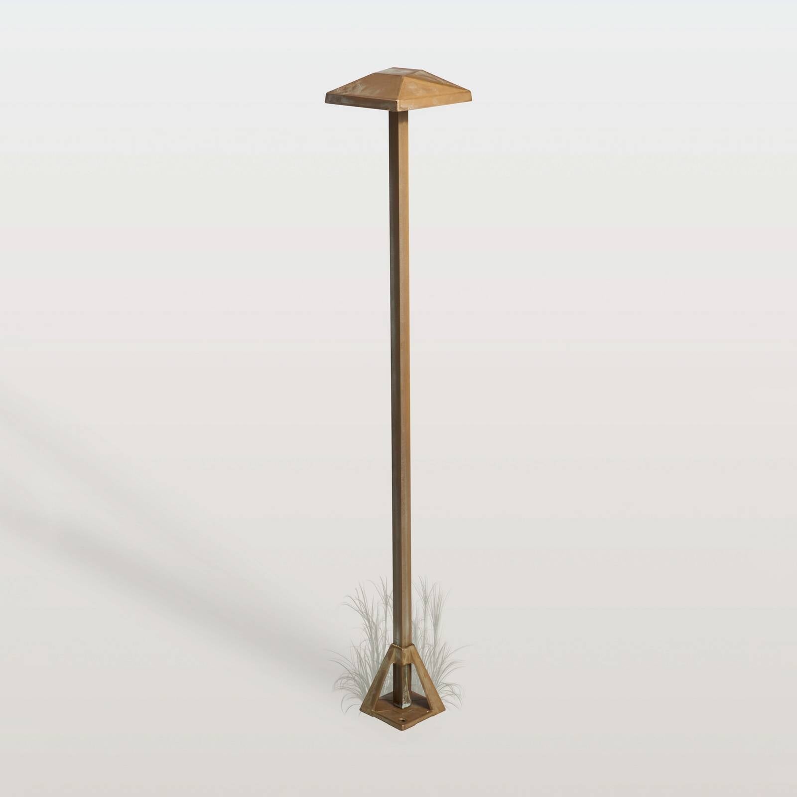 Chodníkové LED svetlo Aura Edge, výška 80 cm, antická mosadz, IP65