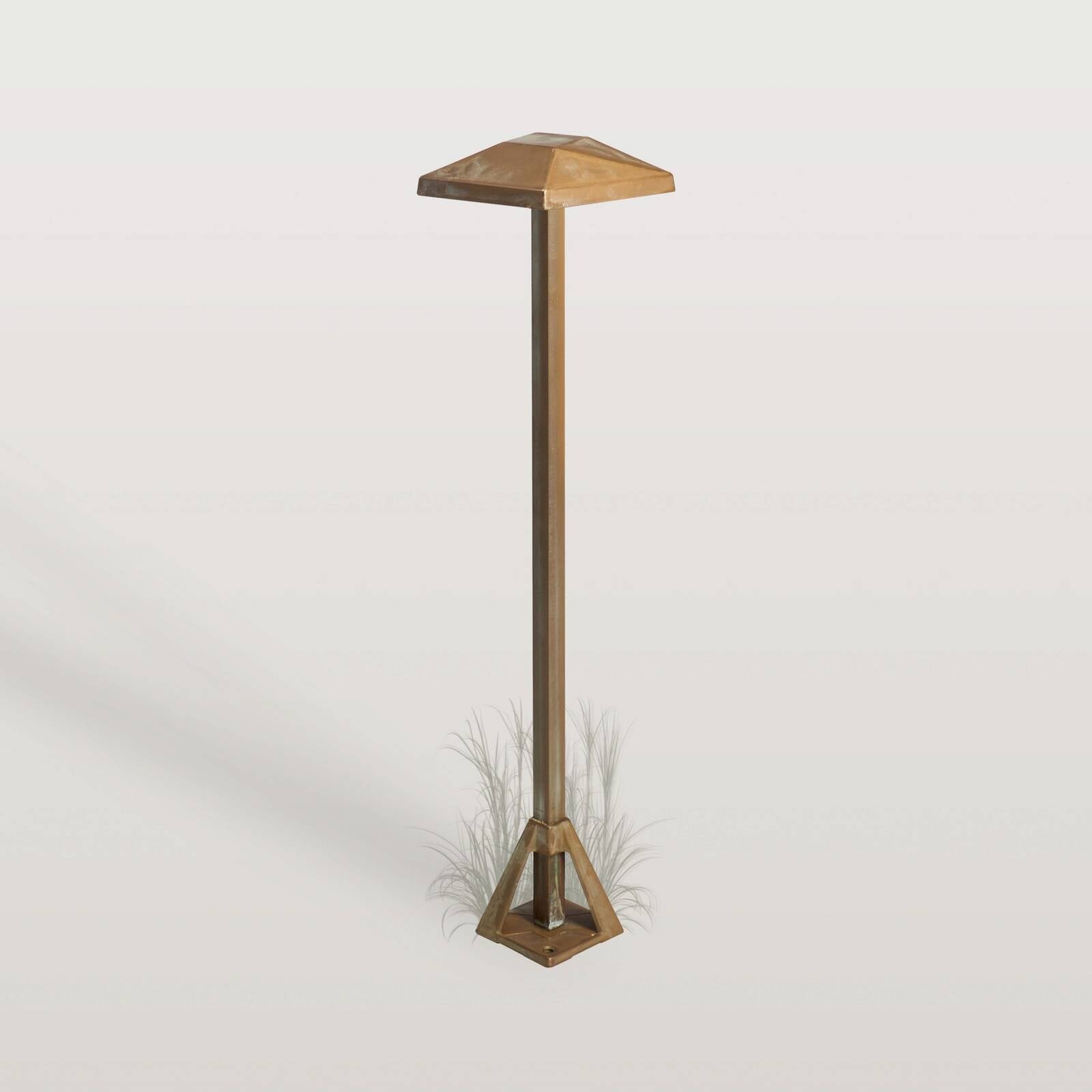 LED podlahová lampa Aura Edge, výška 50 cm, antická mosadz
