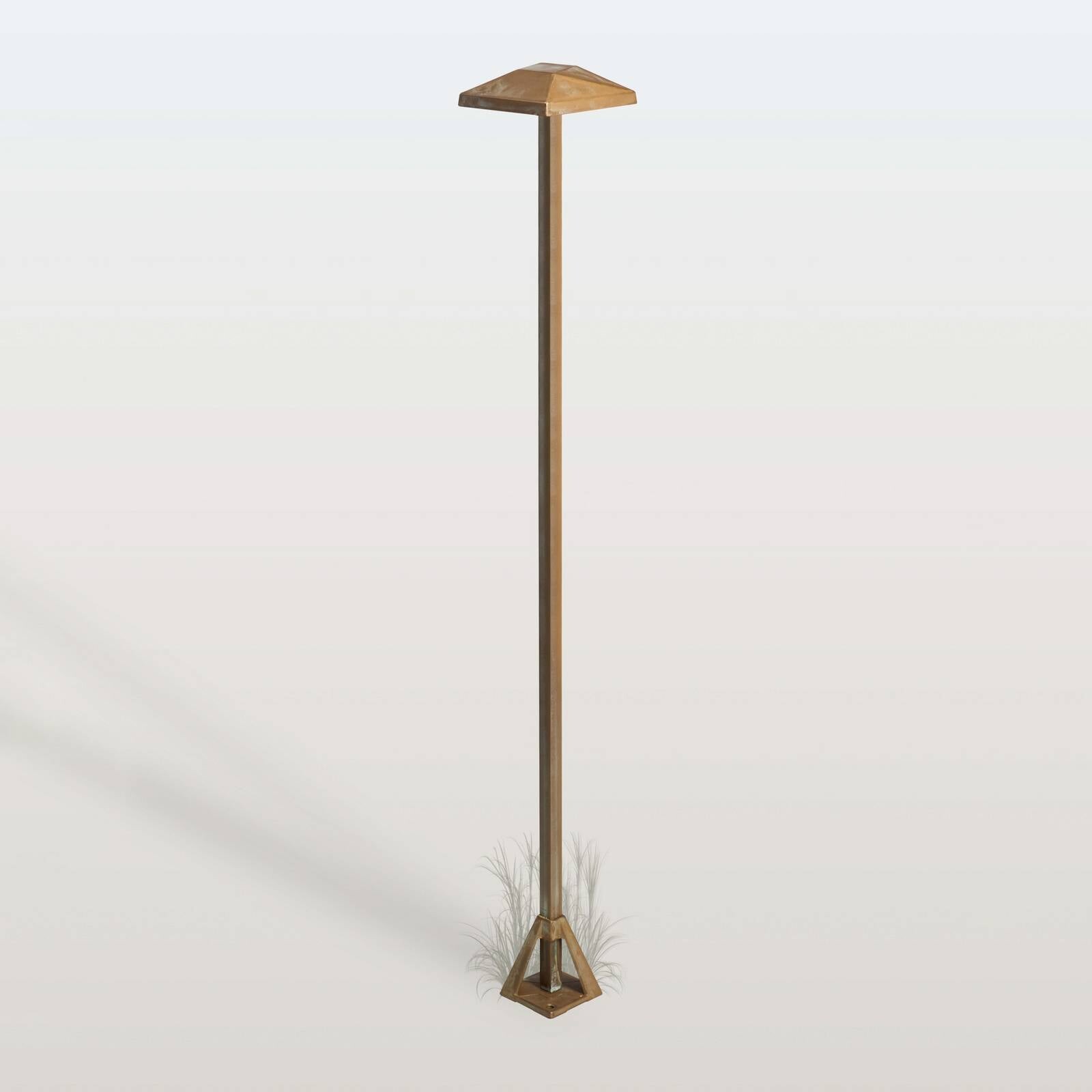 Chodníkové LED svetlo Aura Edge, výška 100 cm, antik mosadz, IP65