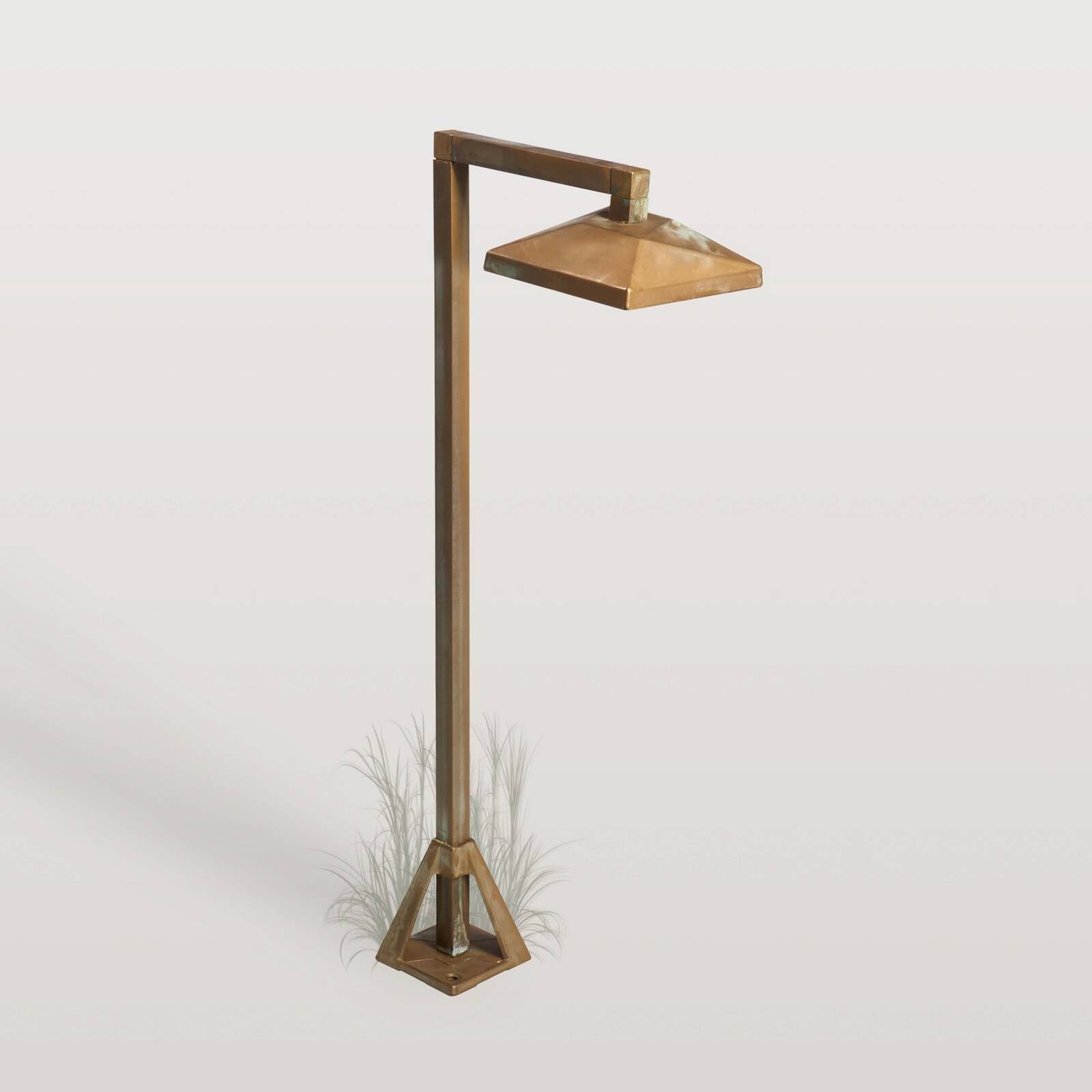 LED podlahová lampa Aura Edge, 50 x 19,5 cm, antická mosadz