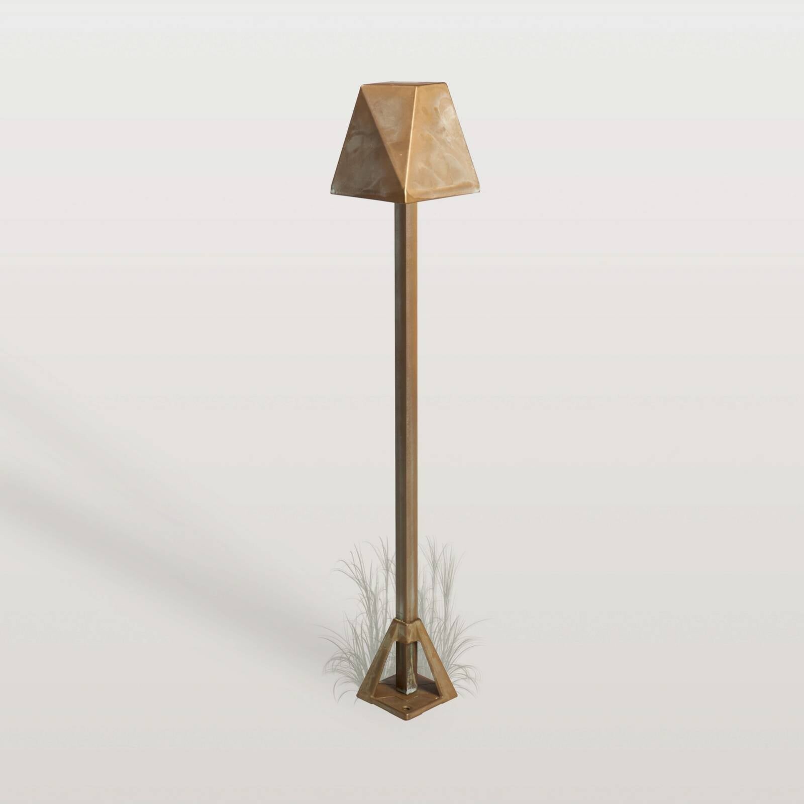 LED podlahová lampa Silva Edge, výška 50 cm, antická mosadz