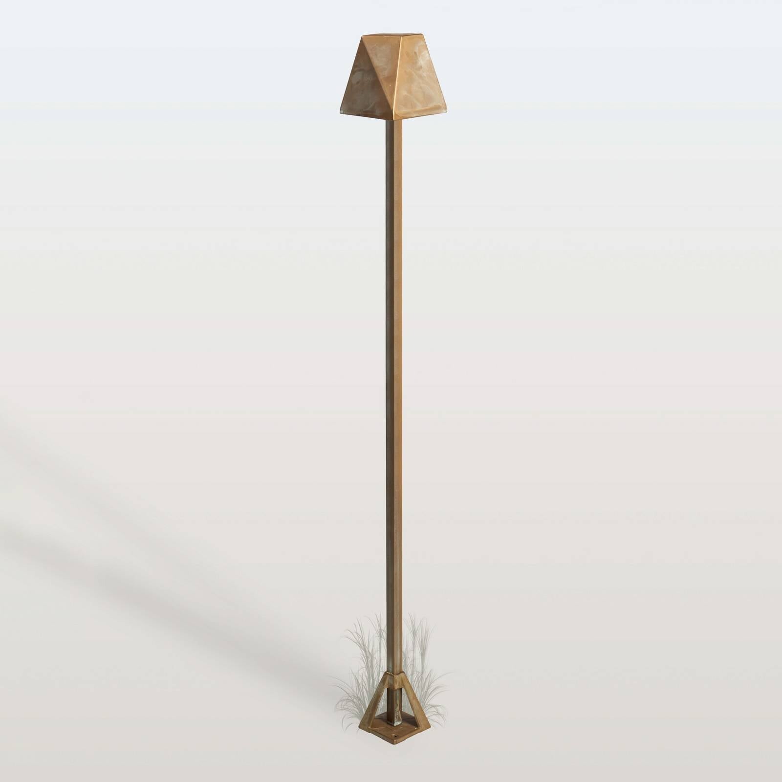 Chodníkové LED svetlo Silva Edge, výška 100 cm, antická mosadz, IP65