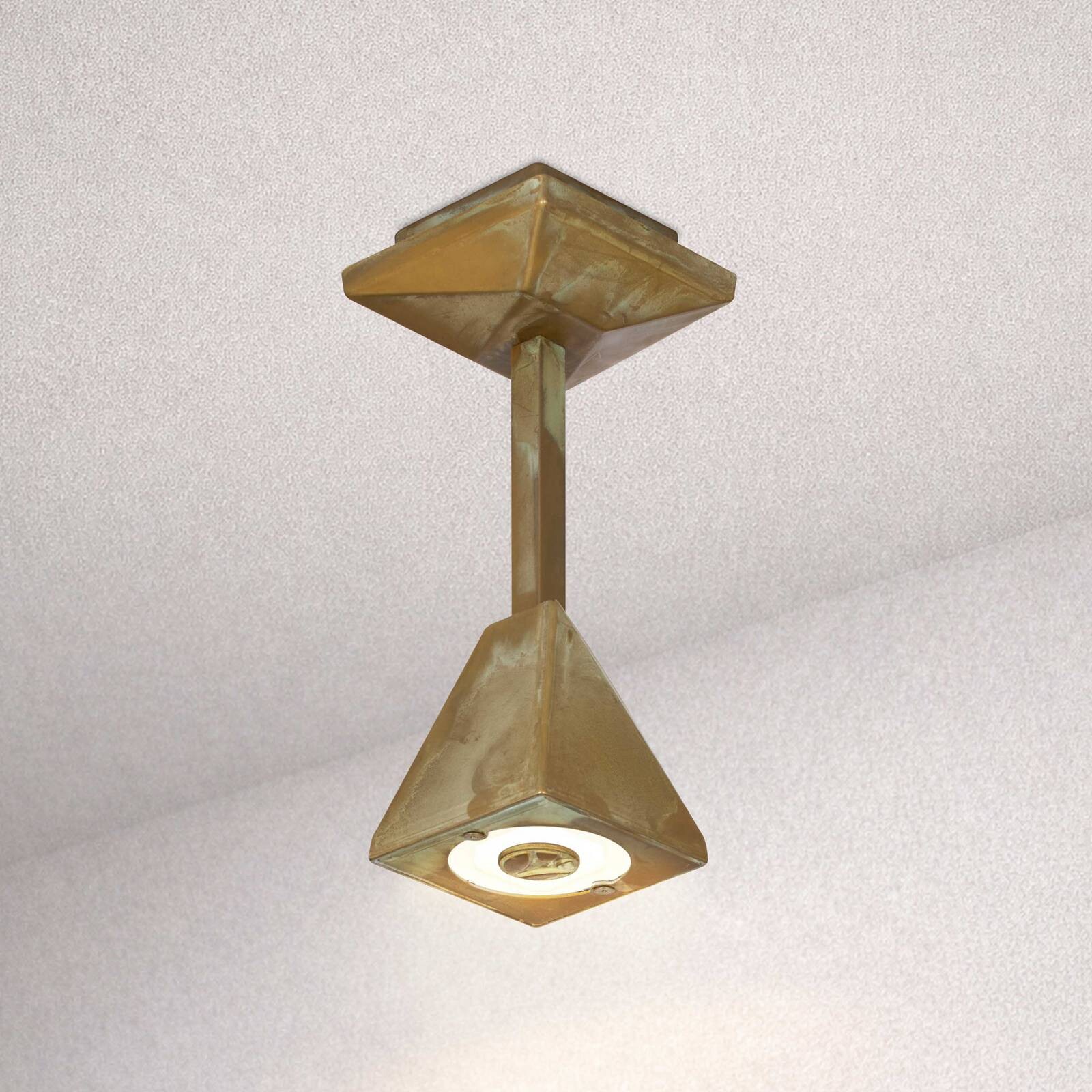 Vonkajšie stropné LED svietidlo Silva Edge, výška 26 cm, antik mosadz