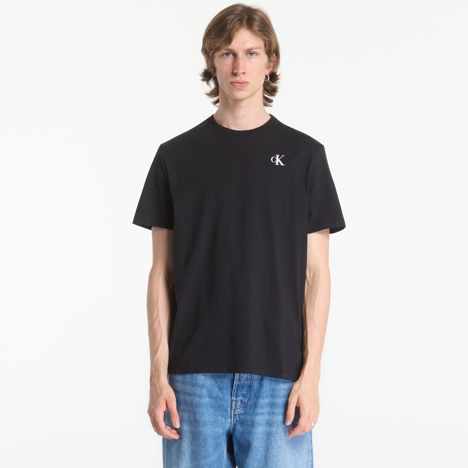 Tričko Calvin Klein Jeans Ss 30s Eu Calvin Kle Black L