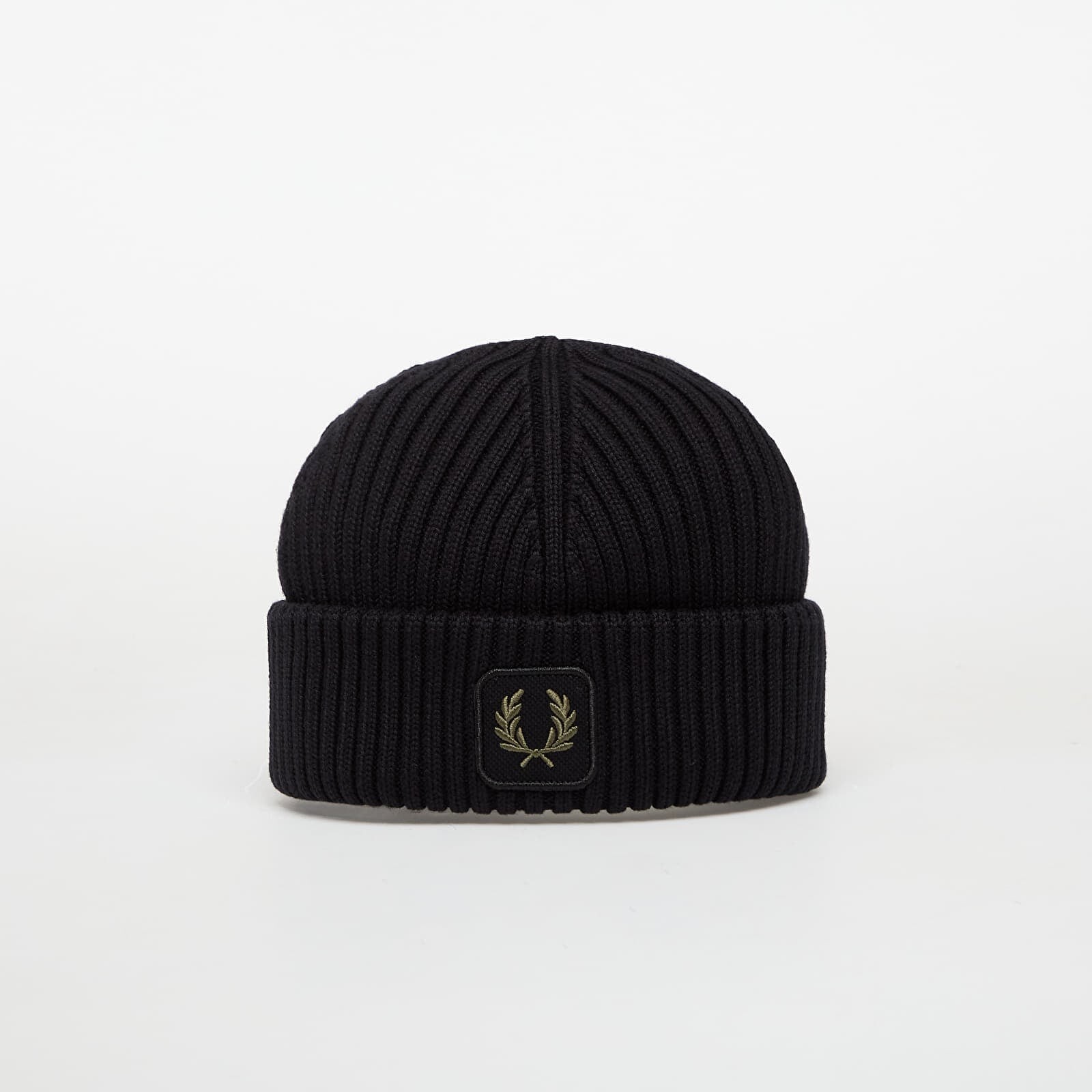 Čiapka FRED PERRY Cotton Ribbed Beanie Black Universal