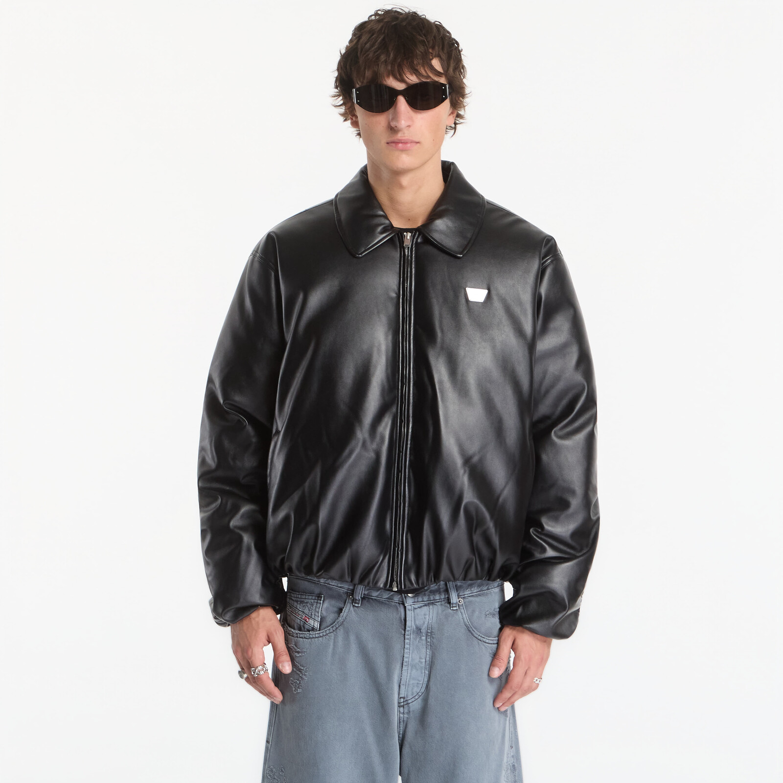 Bomber MISBHV Faux Leather Puffer Bomber Jacket UNISEX Black XL