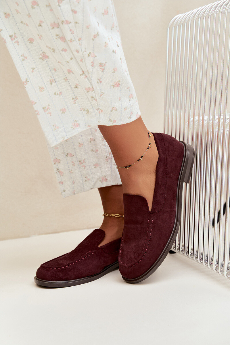 Dámske eco semišové mokasíny Bordeaux
