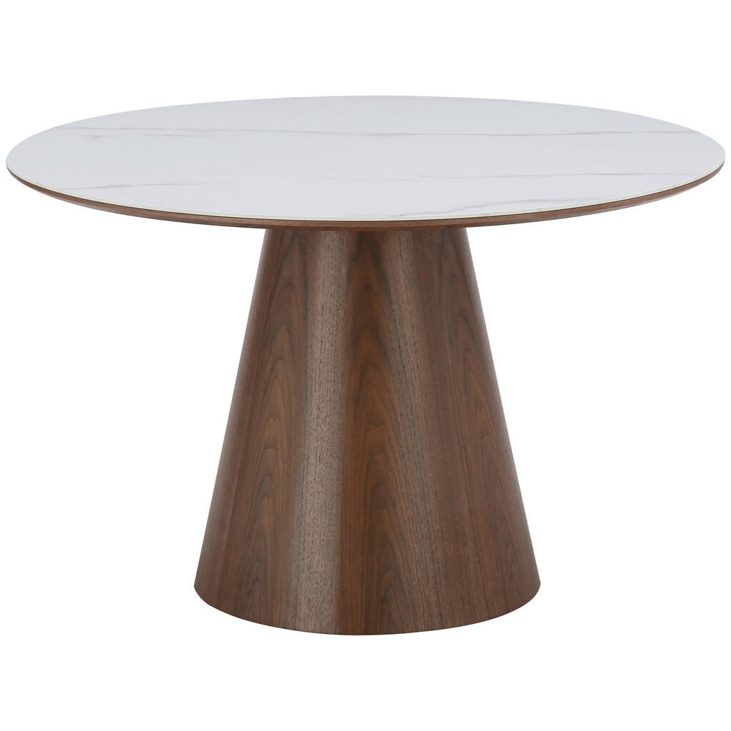 Livetastic JEDÁLENSKÝ STÔL, biela, farba vlašského orecha, 120/120/75 cm