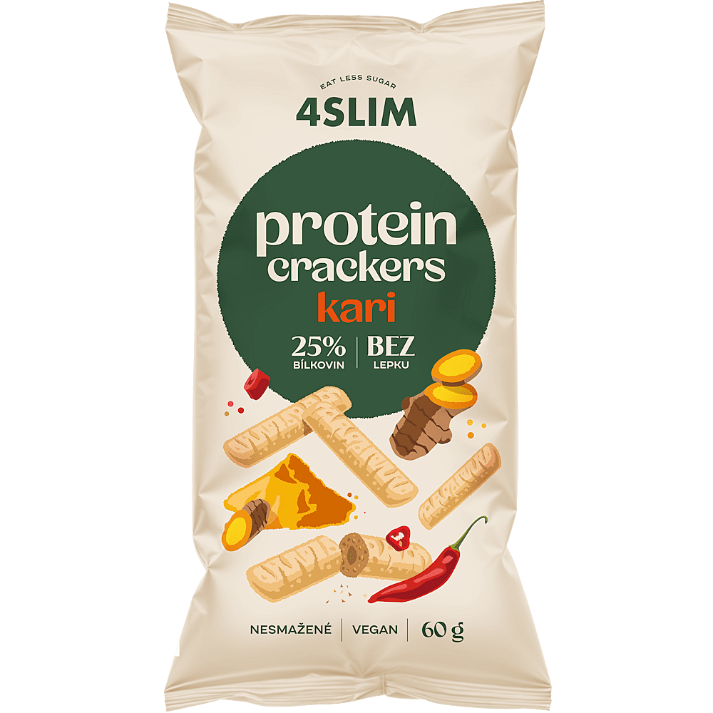 4SLIM Proteínové chrumky karí 60 g