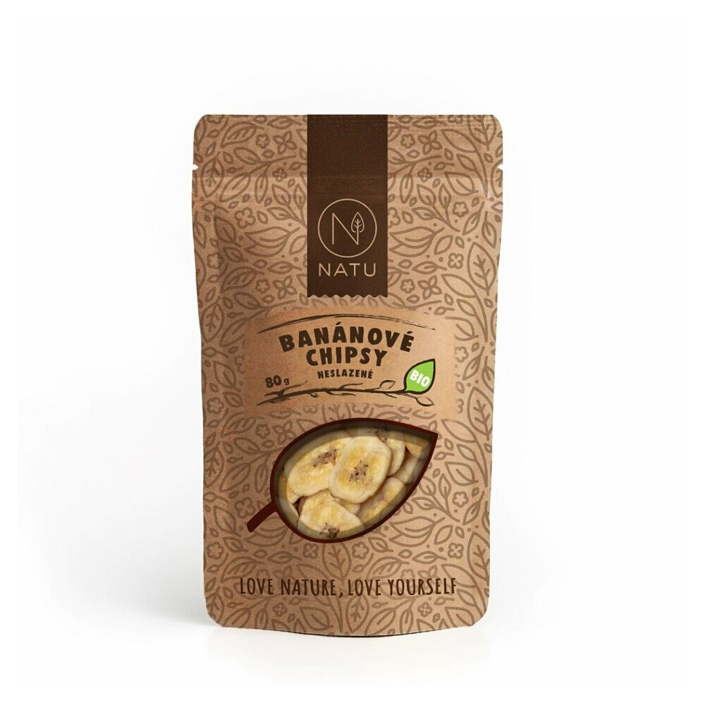 NATU Banánové chipsy nesladené BIO 230 g