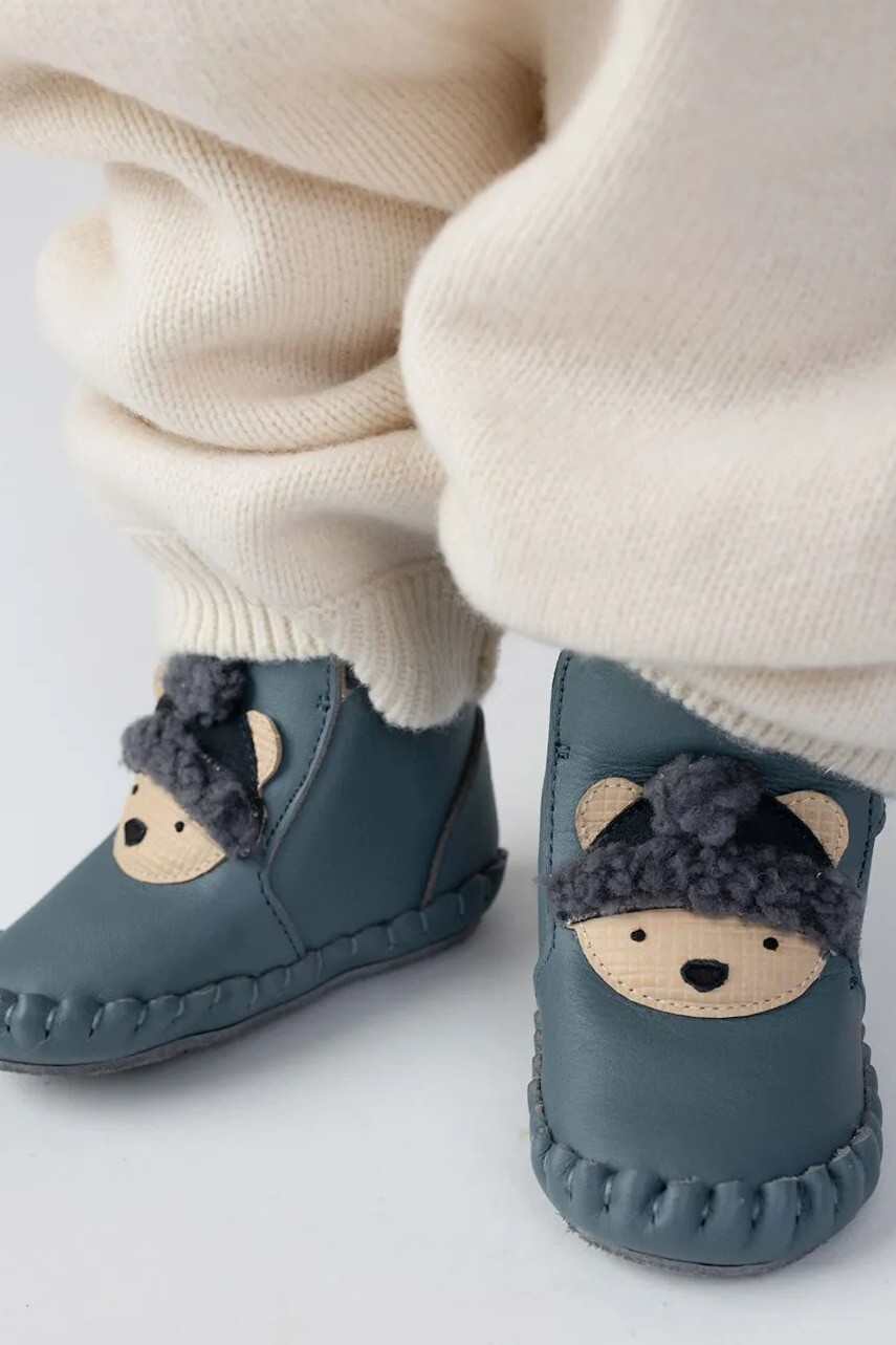 Donsje topánky dojčenské kožené Junus Booties Polar Bear