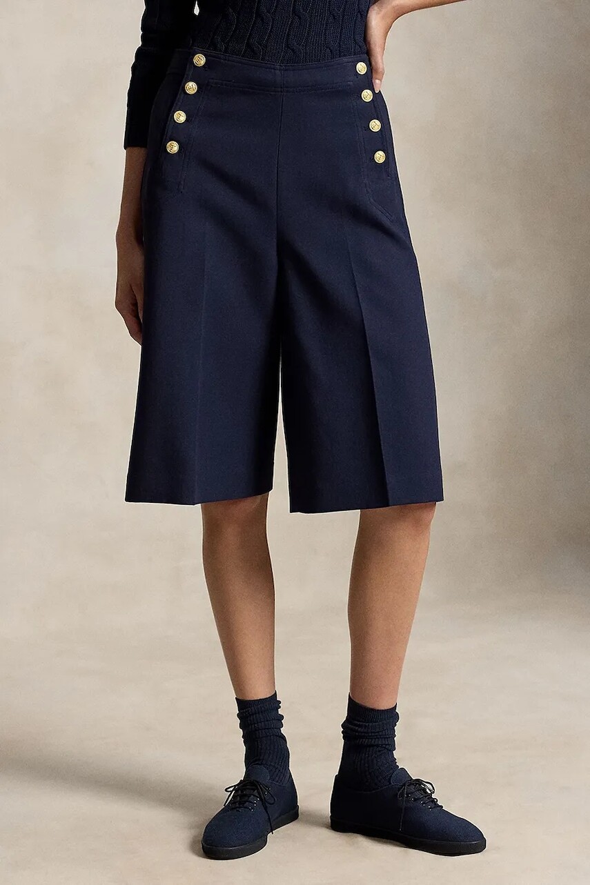 Polo Ralph Lauren nohavice culottes dámske s prímesou vlny