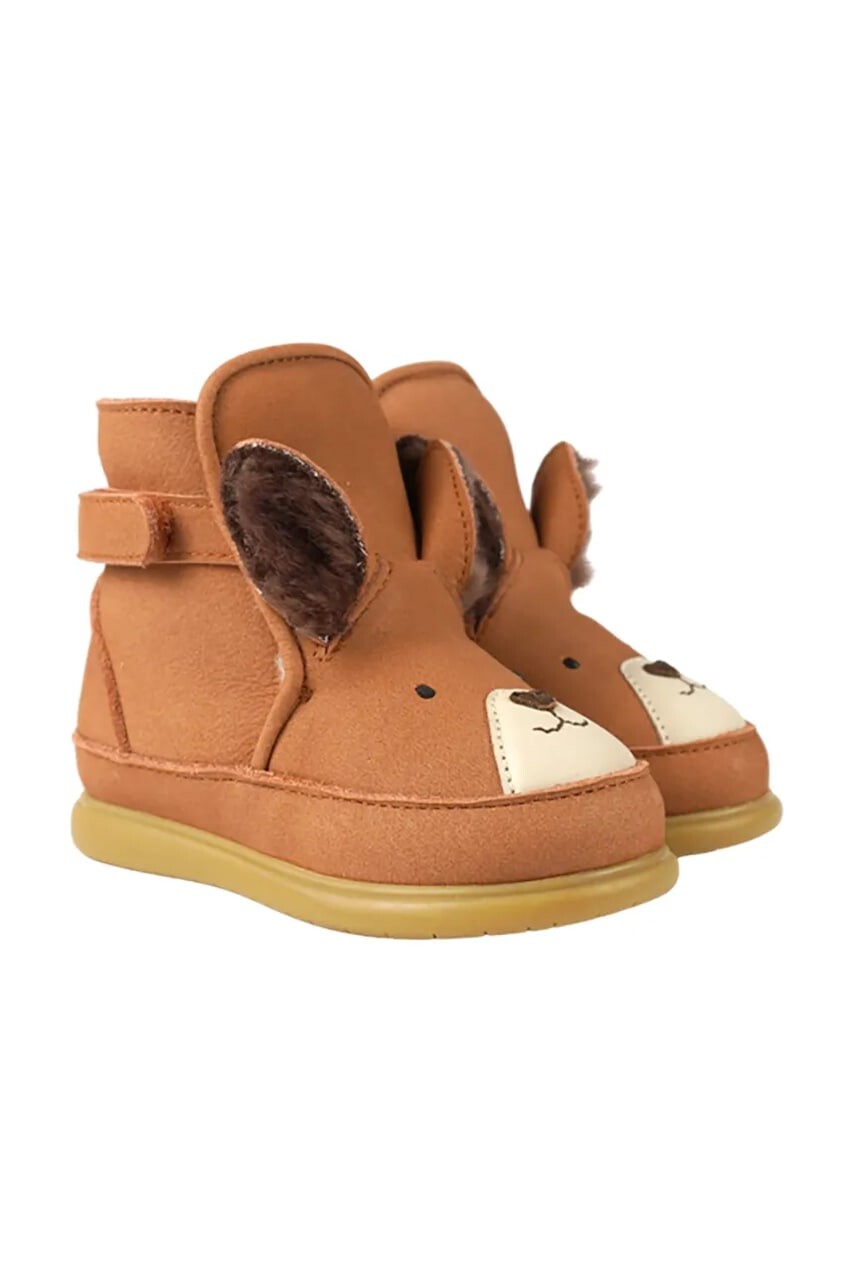 Donsje snehule detské nubukové Dubu Exclusive Shoes Fluffy Squirrel
