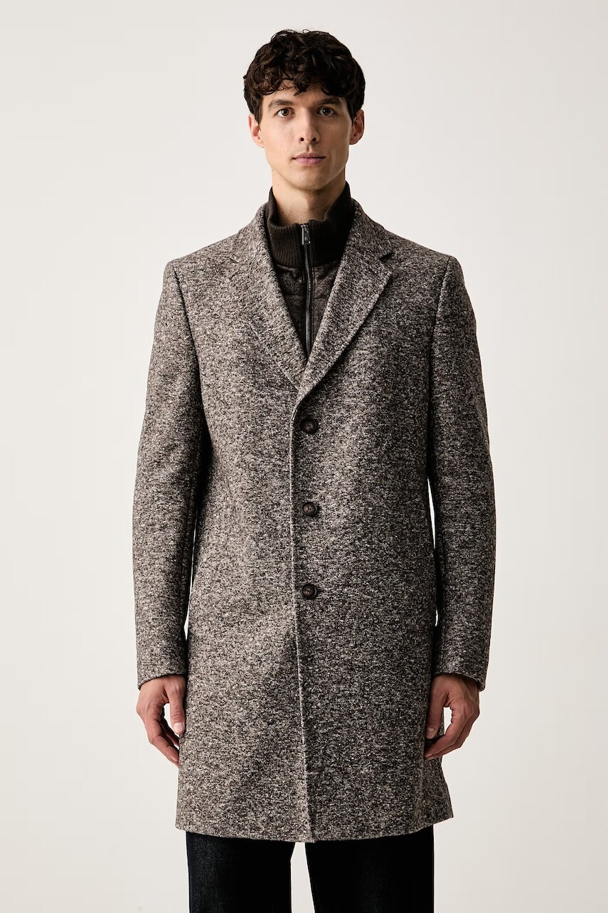 BOSS plášť pánsky s prímesou vlny C-Hyde-J-Bib-Pad-264