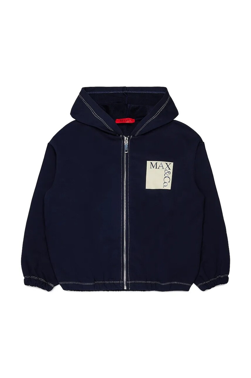 Max&Co. mikina na zips s kapucňou detská bavlnená MAXS18F SWEAT-SHIRT
