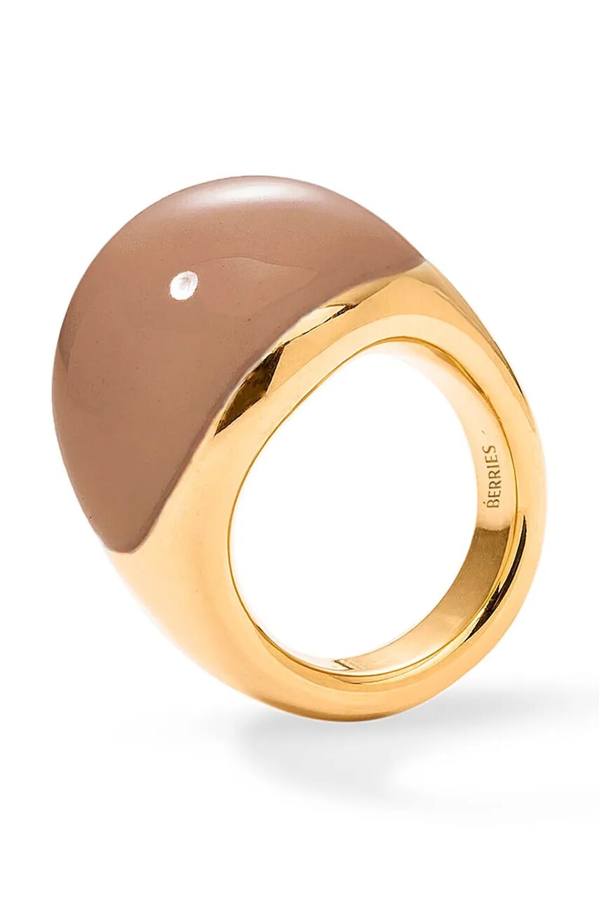 BERRIES prsteň dámsky pozlátený smalt Viva Mocha Mousse XL Ring