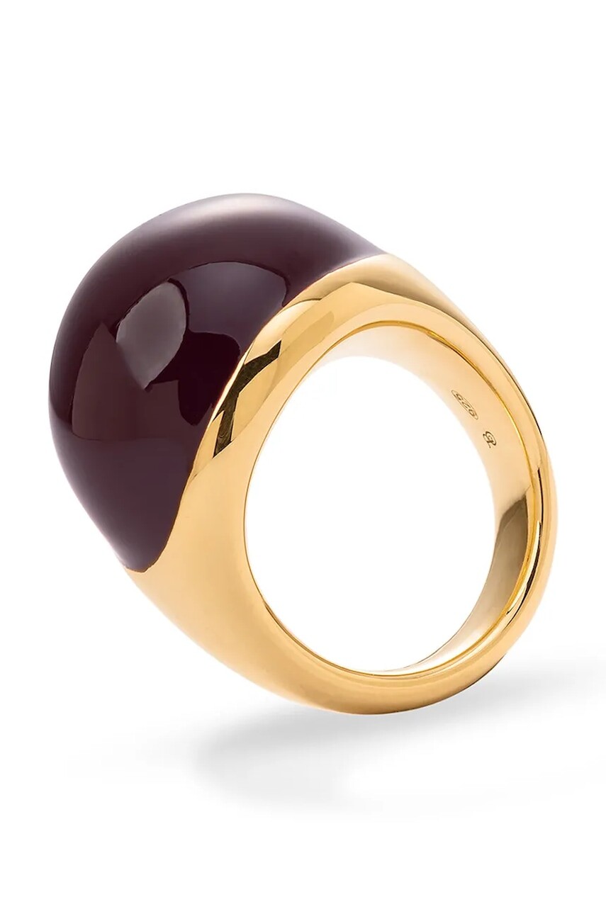 BERRIES prsteň dámsky pozlátený strieborný Viva Burgundy XL Ring