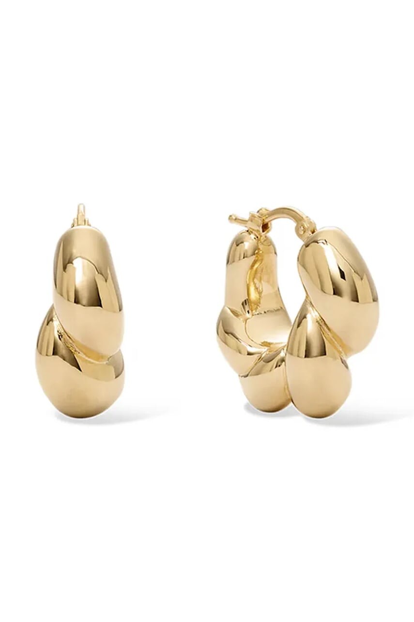 BERRIES náušnice dámske pozlátené strieborné Row Earrings
