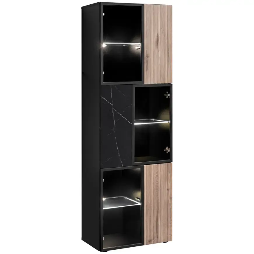 Vitrína Cannes Zmwdv Cs Wsw Black/Viking/Marble Black