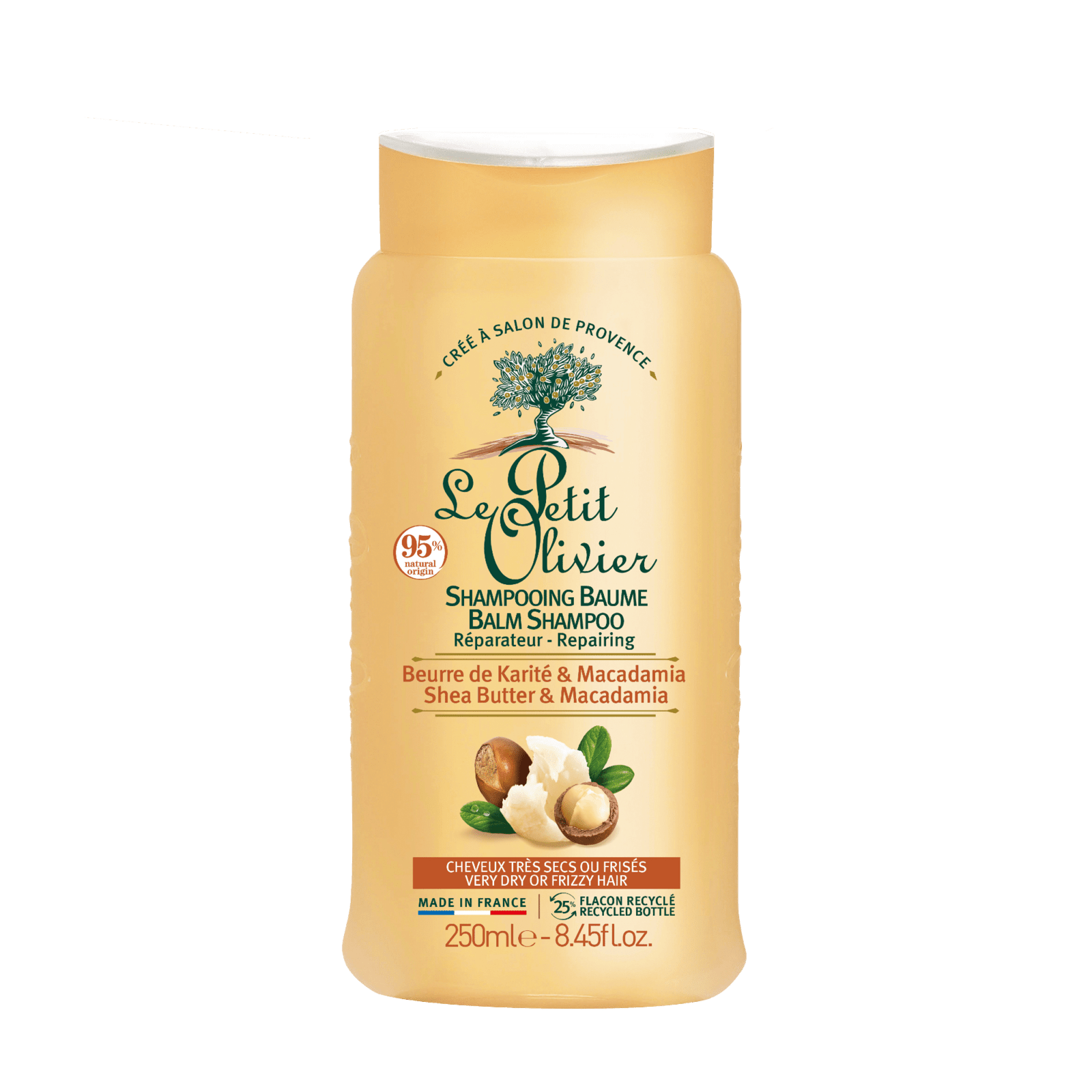 LE PETIT OLIVIER Obnovujúci šampón pre suché vlasy Bambucké maslo a makadamový olej 250 ml
