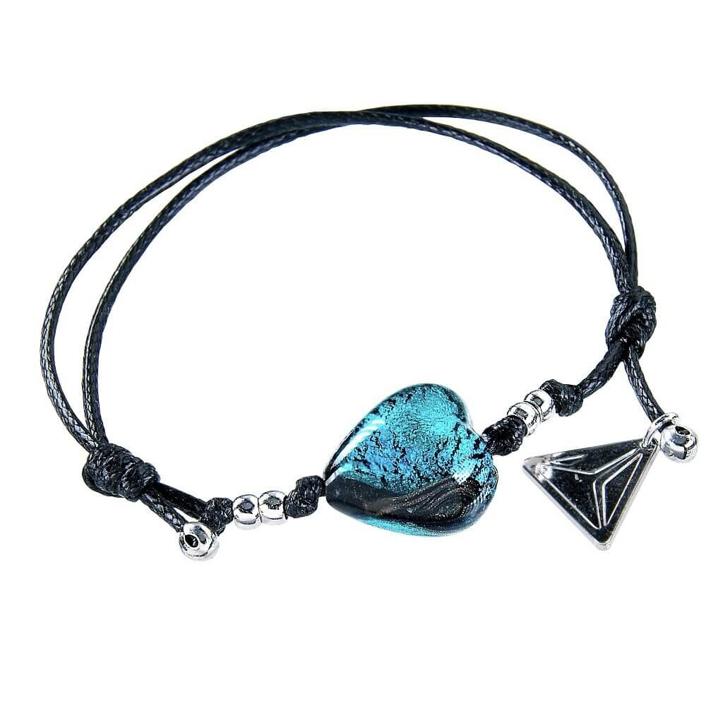 Lampglas Výnimočný náramok Turquoise Heart s rýdzim striebrom v perle Lampglas BLH5/CHI