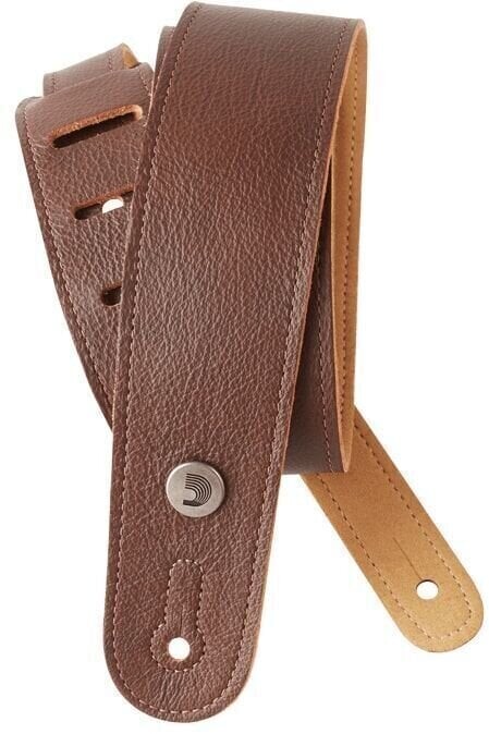 D'Addario Slim Garment Leather Guitar Strap Brown