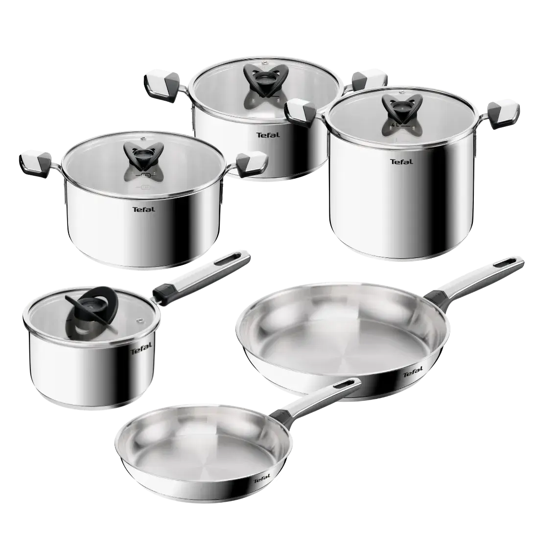 Súprava hrncov EMOTION+, sada 10 ks, nerezová oceľ, Tefal