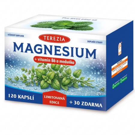 TEREZIA Magnézium + vitamín B6 a medovka 120 + 30 kapsúl