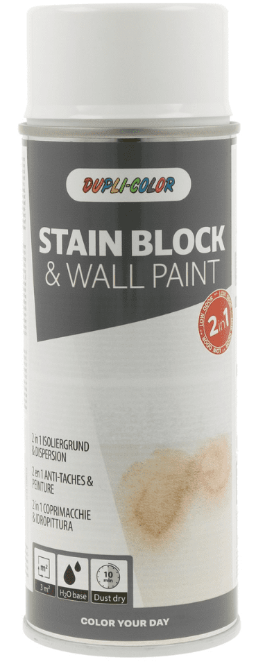 DC STAIN BLOCK 2v1 - Blokácia škvŕn a farba v spreji 2v1 (biela, 0,4 L)