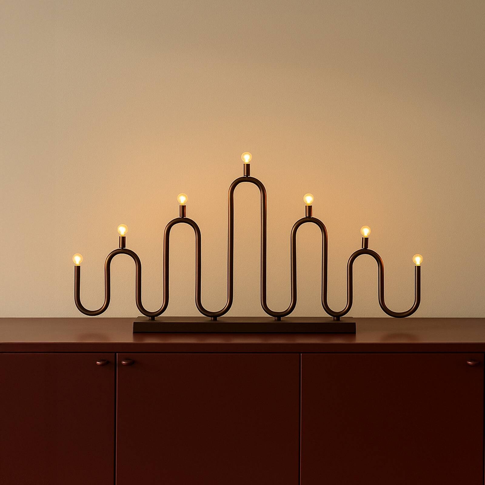 Svietnik Globen Lighting Noel 7, bronzový, šírka 76 cm