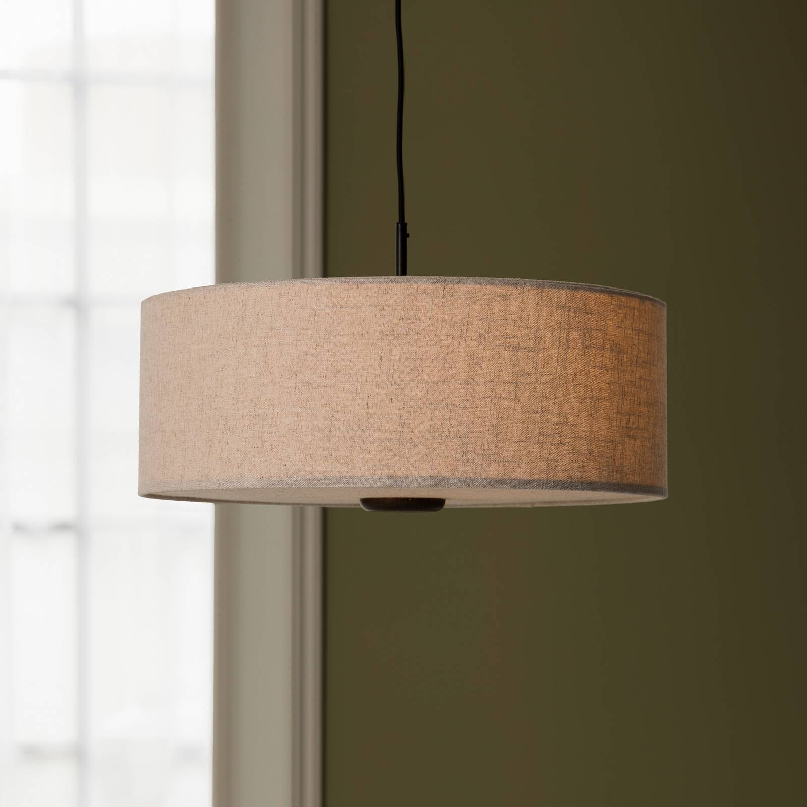 Závesné svietidlo Globen Lighting Bosco 55, béžová, Ø 55 cm, látka