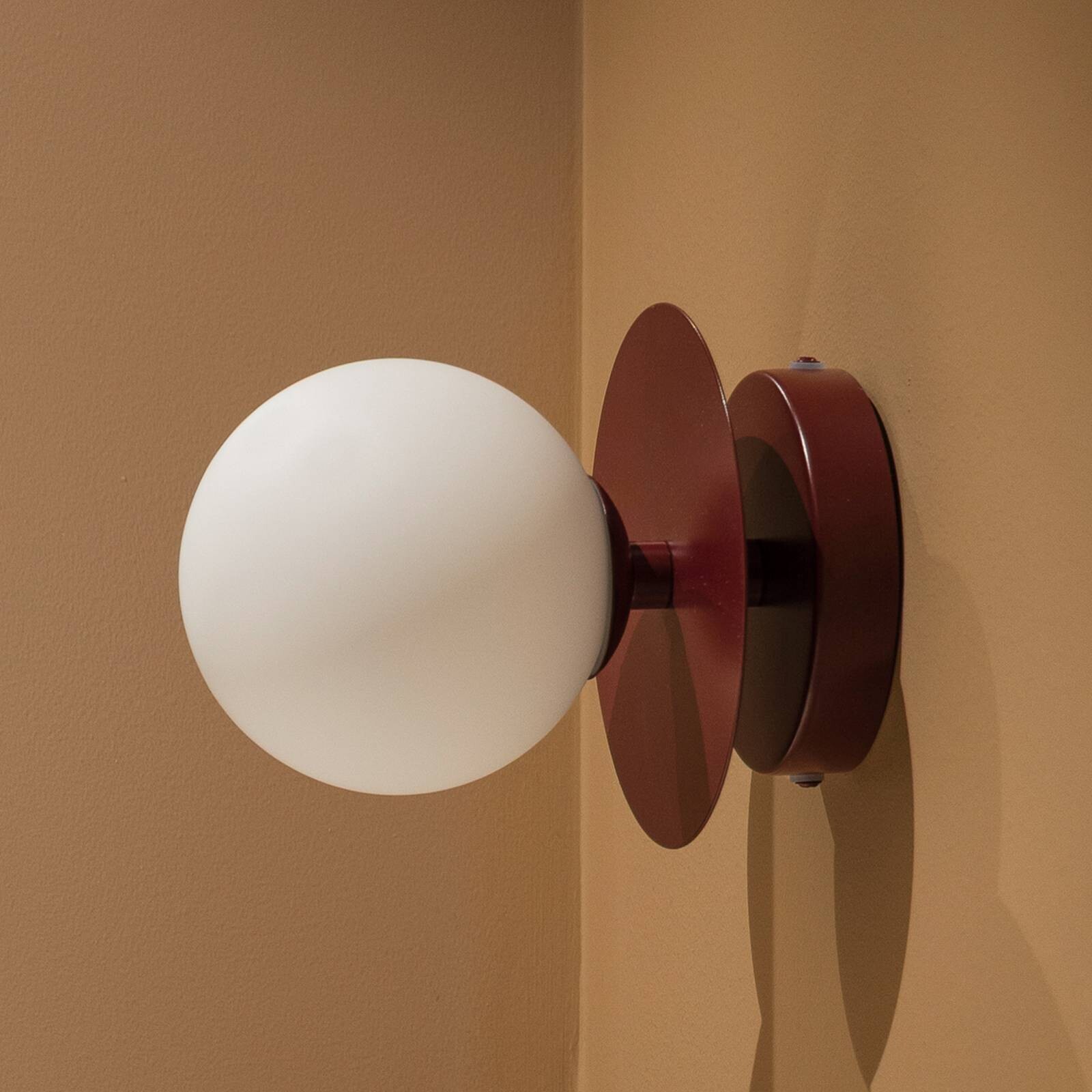 Nástenné svetlo Globen Lighting ART DECO bordová/biela Ø 16 cm IP44