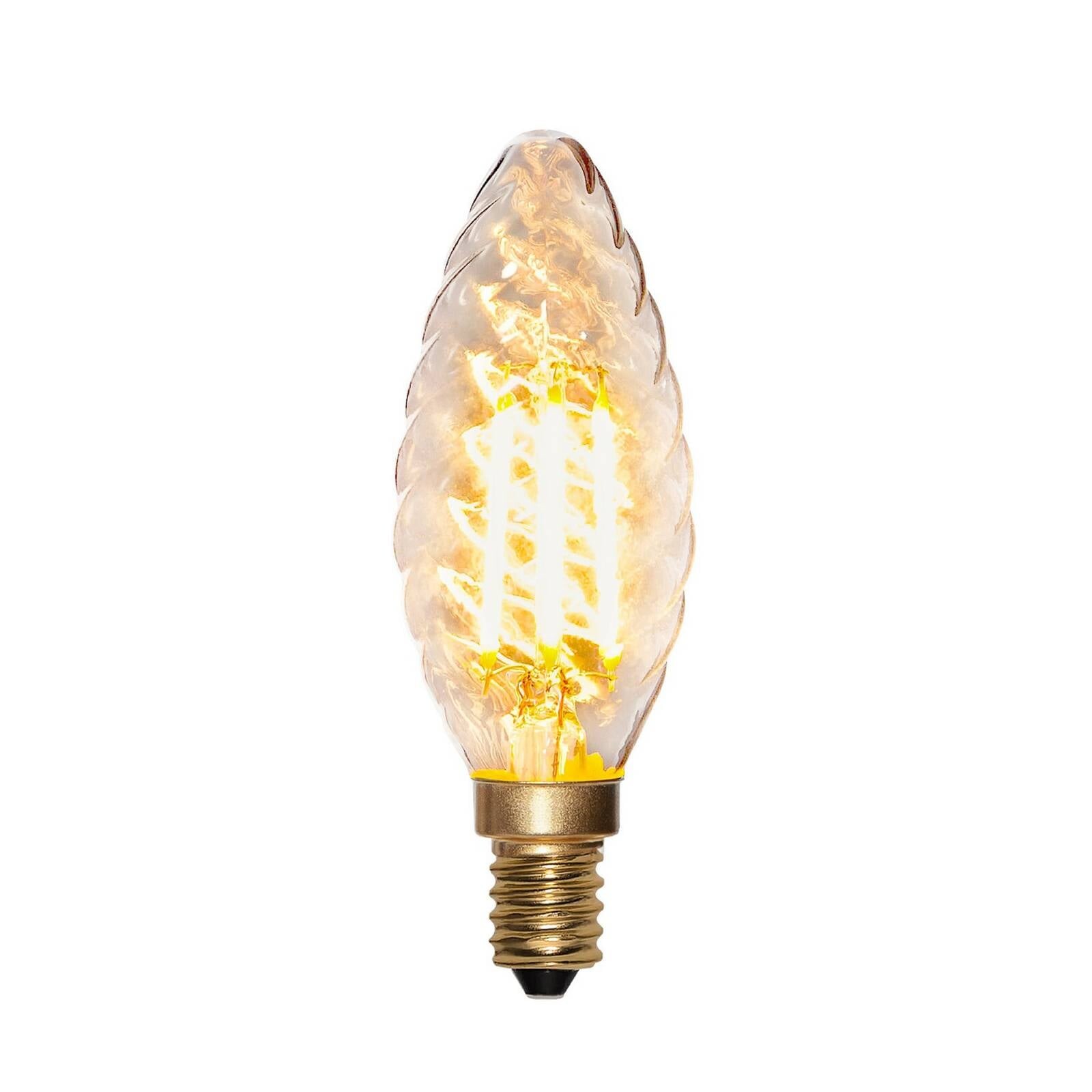 LED sviečková žiarovka Soft Glow E14 so zúženým krkom, 250 lm, 3 W, 2100 K,