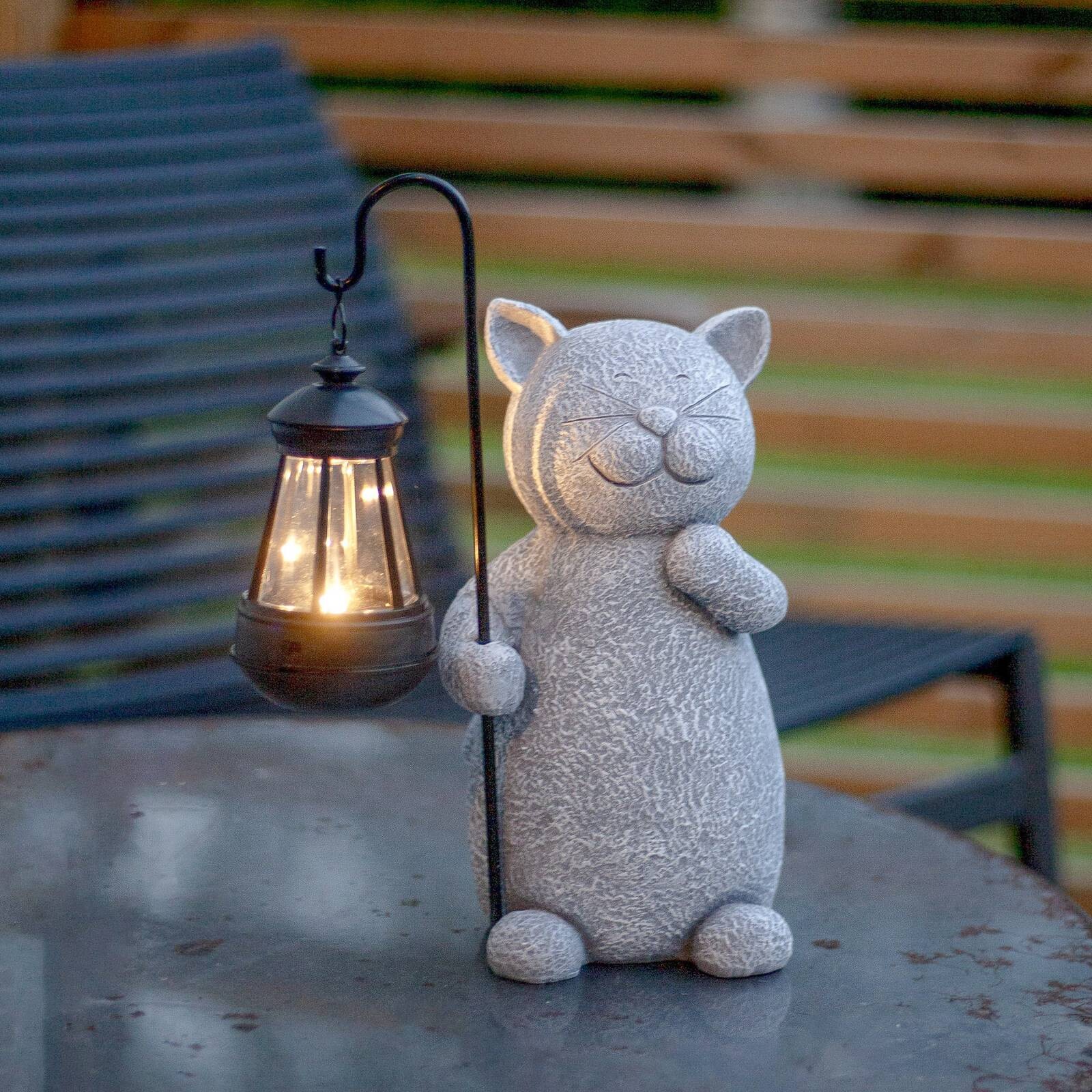 Solárne dekoratívne LED svietidlo Smilla, šedá/čierna, výška 30 cm
