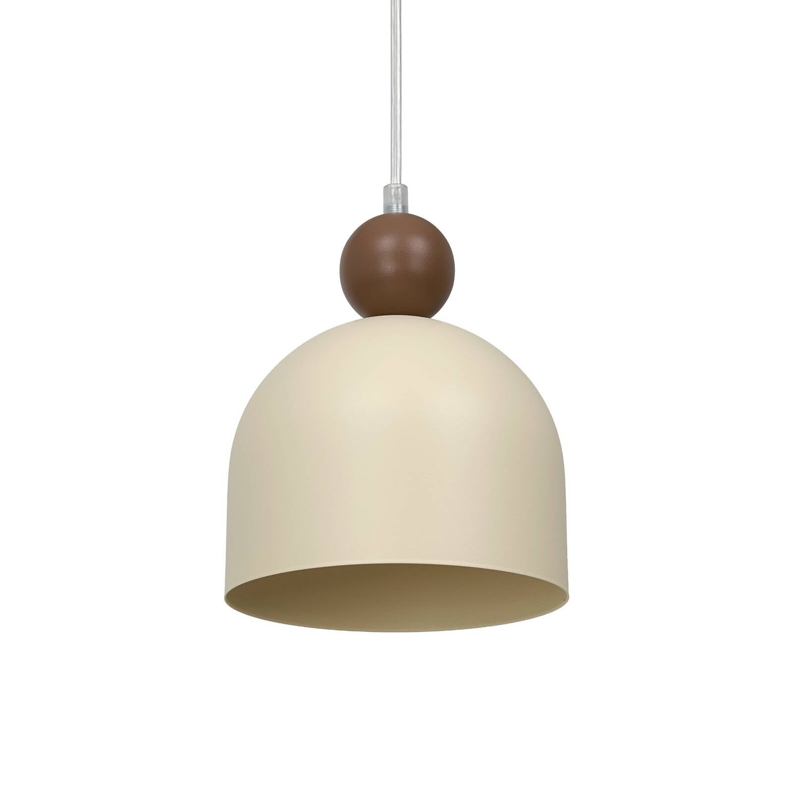 Závesné svietidlo Timon, taupe/béžová, Ø 17 cm, kov
