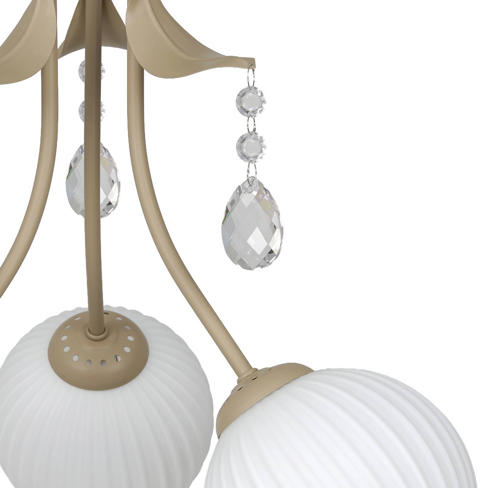 Stropné svietidlo Celeste, farba taupe, Ø 40 cm, kov, 3-pl.