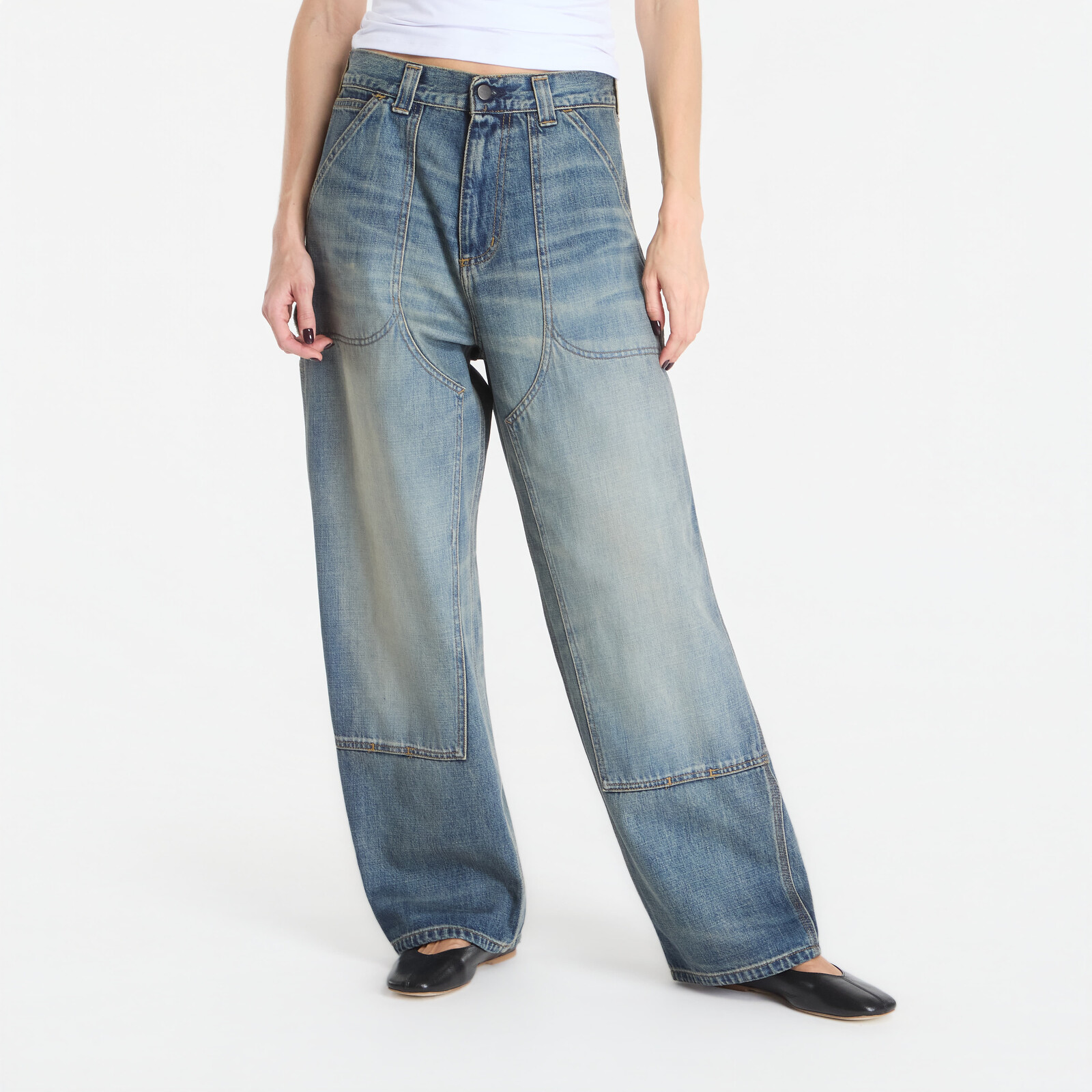 Džínsy Carhartt WIP Oakland Pant Blue Worn Used Wash L