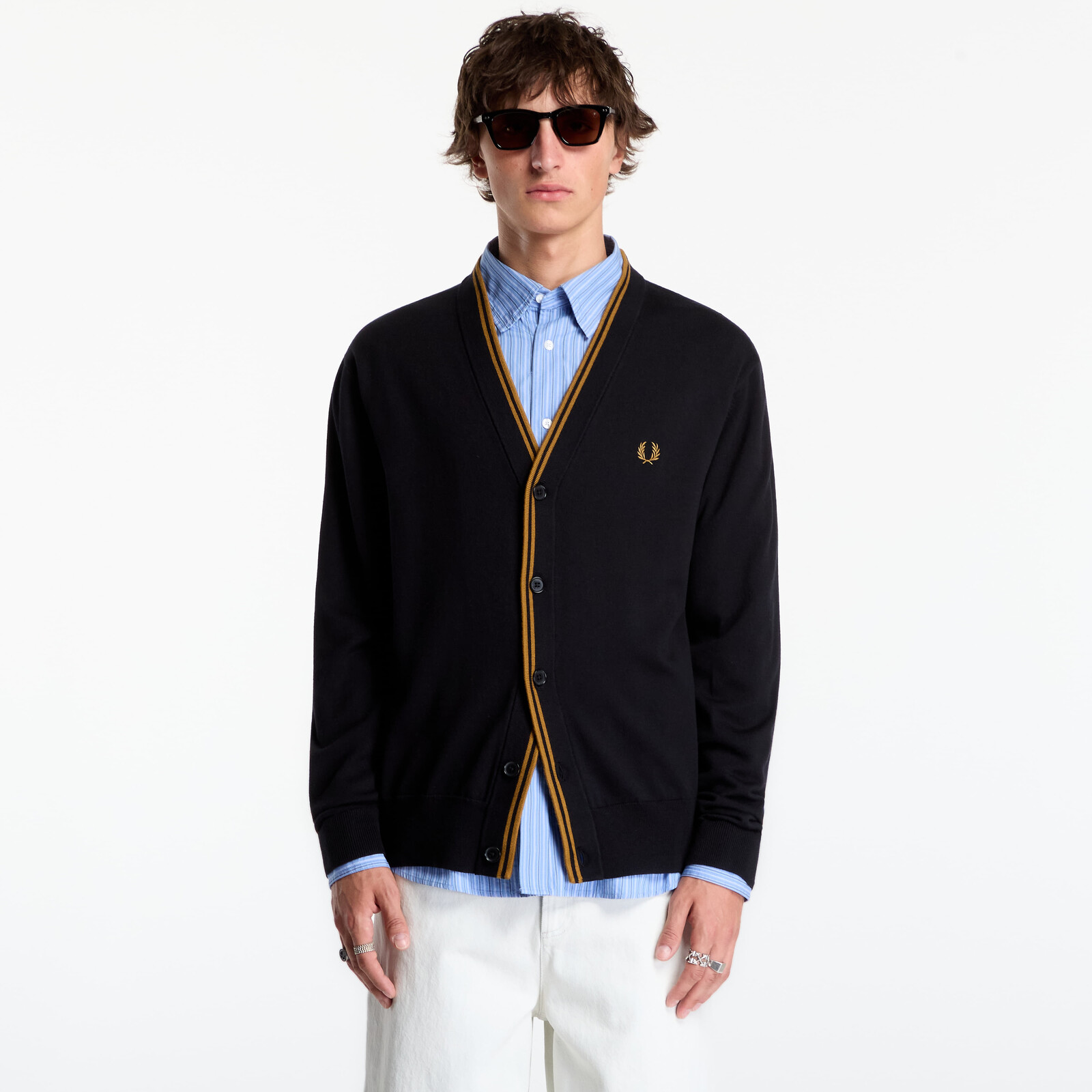 Svetr FRED PERRY Classic Cardigan Black XL