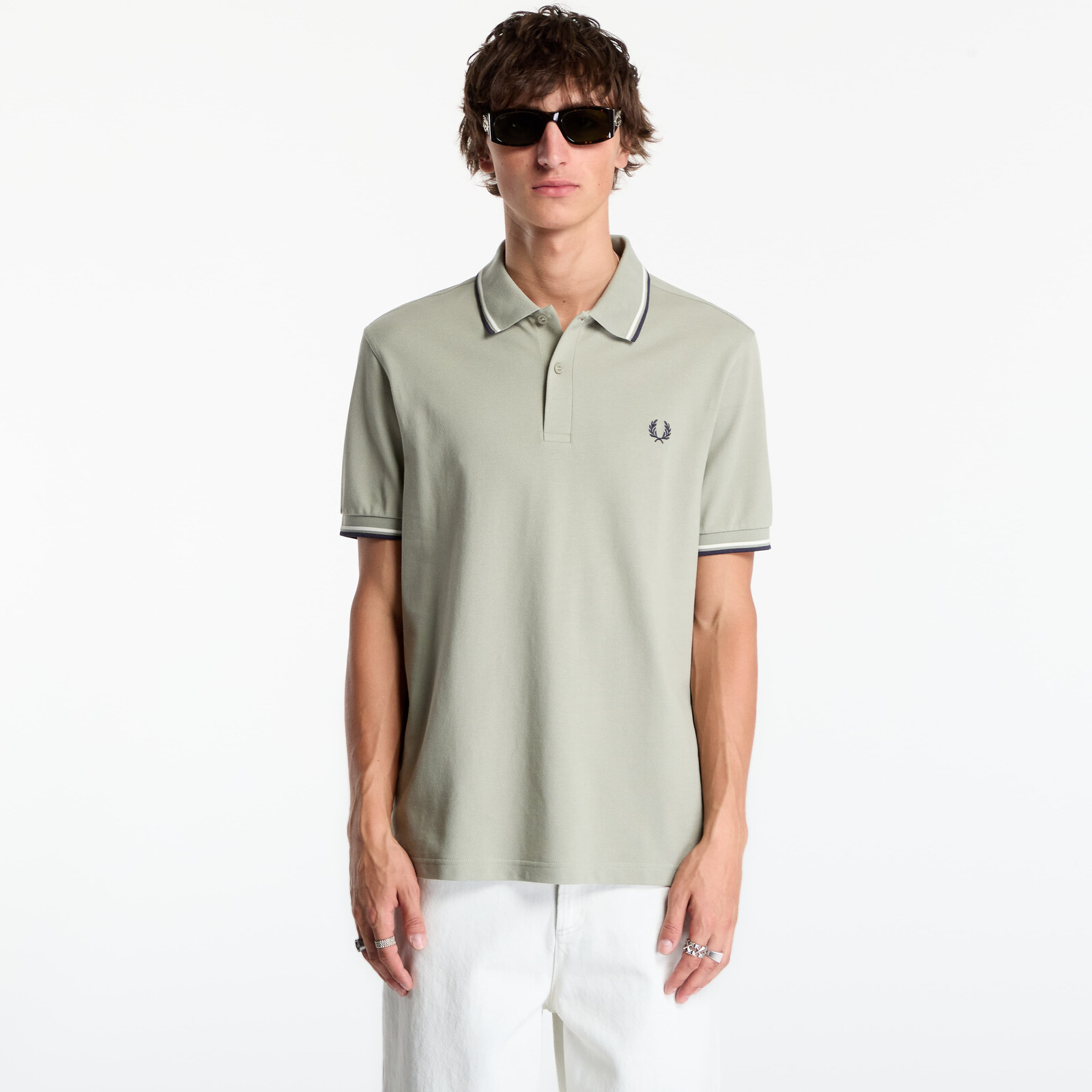 Tričko FRED PERRY Twin Tipped Fred Perry Shirt Seagrass S